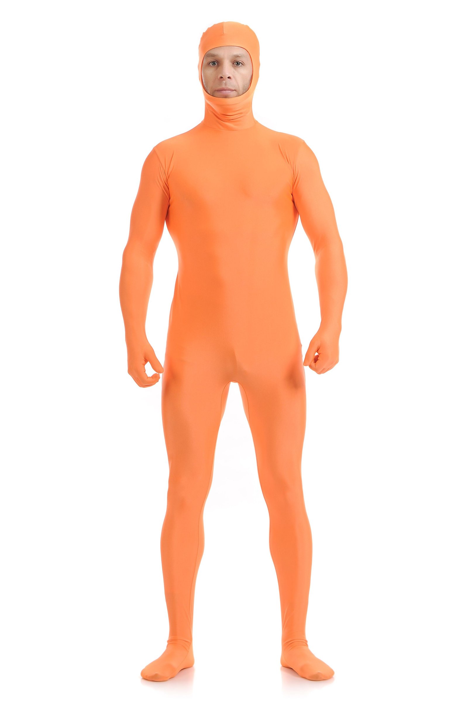 Skinsuits Lycra Spandex Drakt Åpent Ansikt Second Skin Suit Voksen Orange