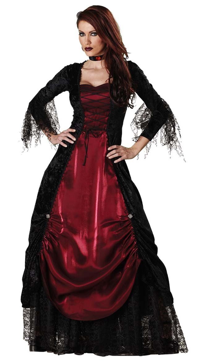 Halloween Vampyr Kostyme Gotisk Kjole