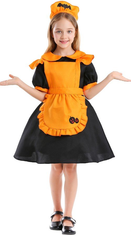 Barn Halloween Gresskar Kostyme Bat Maid kostyme