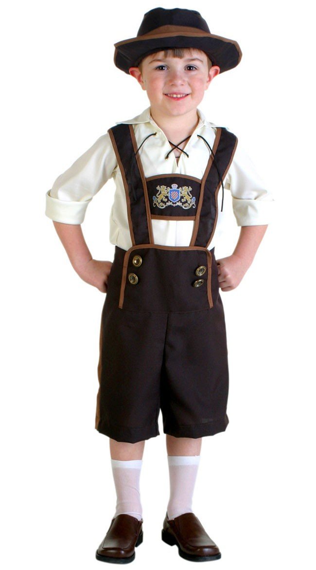 Tyroler Kostyme Gutter Oktoberfest Lederhosen Barn 