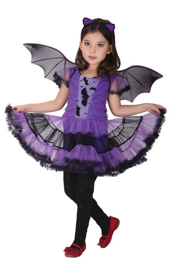 Fet Halloween Bat Kostyme Jente