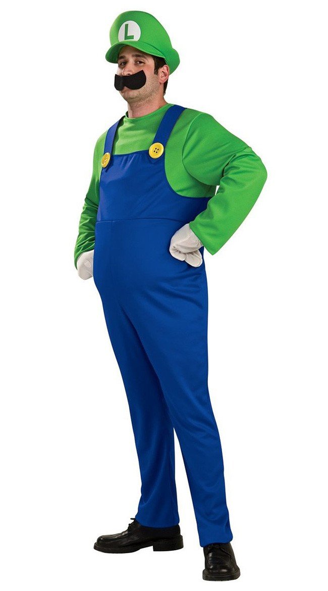 Deluxe Super Mario Bros Luigi Kostyme Voksen