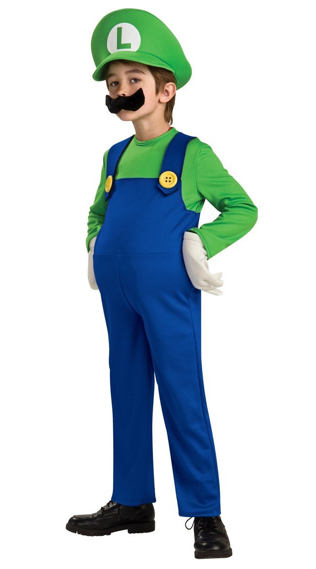 Deluxe Super Mario Bros Luigi Kostyme Barn