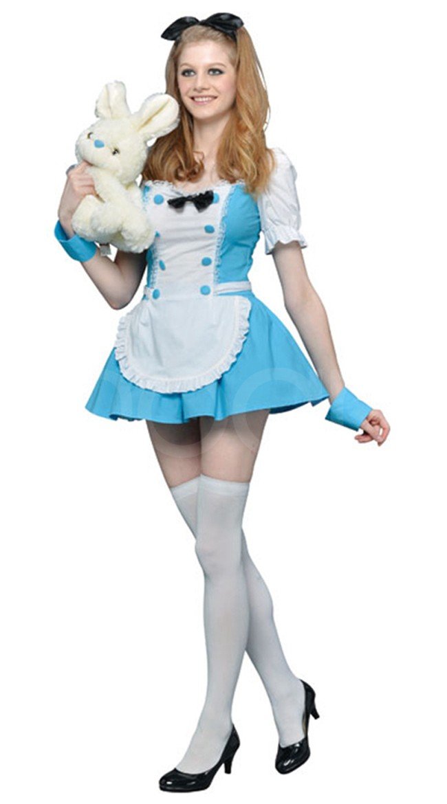 Vakker Alice i Eventyrland Kostyme Med Bue