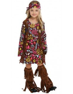 Peace & Love Hippie Kostyme for Barn