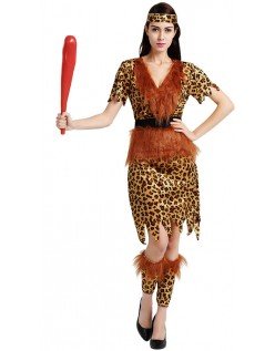 Halloween Leopard Indianer Kostyme Dame