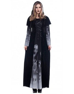 Dame Halloween Vampyr Heks Kostyme Spøkelsesdrakt