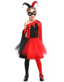Jenter Harley Quinn Kostyme Halloween Klovnekostyme Barn