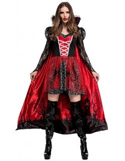 Dame Elegant Halloween Vampyr Kostyme
