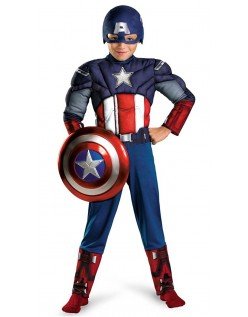 Klassisk Captain America Muskel Kostyme Barn Jumpsuit