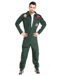 Top Gun Kostyme Mann Pilot Jumpsuit