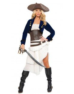 Deluxe Kolonial Halloween Pirat Kostyme