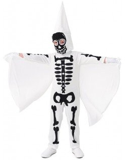 Barn Skrekk Spøkelse Skjelett Kostyme for Halloween Hvit