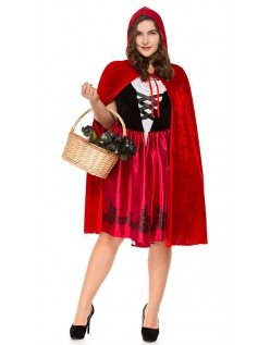 Klassisk Store Størrelser Rødhette Kostyme til Halloween