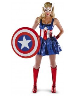 Kvinnelig Captain America Kostyme Superhelt Kostyme