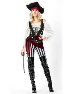Halloween Karibisk Piratkaptein Kostyme