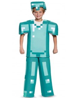 Gutter Prestisje Minecraft Diamant Rustning Kostyme Barn Karnevalskostymer