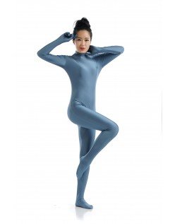 Morphsuit Lycra Spandex Drakt Second Skin Kostyme Dame Blå Grå