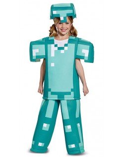 Jenter Prestisje Minecraft Diamant Rustning Kostyme Barn Karnevalskostymer