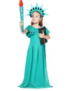 Barn Lady Liberty Kostyme Hellas Romersk Kappe