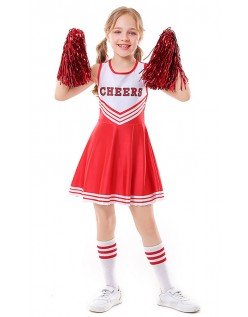 Cheerleader Kostyme Barn Rød Sett
