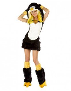 Pingvin Kostyme Halloween Kostymer Svart Gul