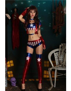 Sexy America Superhelt Kostyme Sett