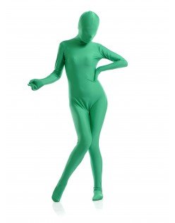 Morphsuit Skinsuit Lycra Spandex Drakt Heldekkende Dame Grønn