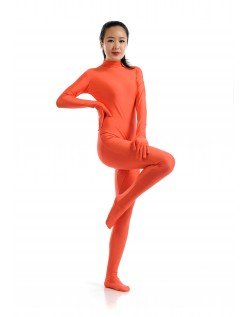 Morphsuit Lycra Spandex Drakt Second Skin Kostyme Dame Orange