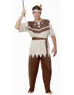 Voksen Halloween Indianer Kostyme Herre
