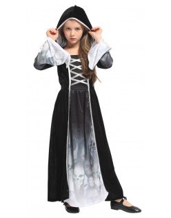 Halloween Skjelett Kostyme Barn Heksekostyme Jente Spøkelseskostyme