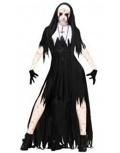 Halloween Skumleste Zombie Nonne Kostyme